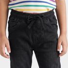Boys' Black Drawstring Jeans, Black, small