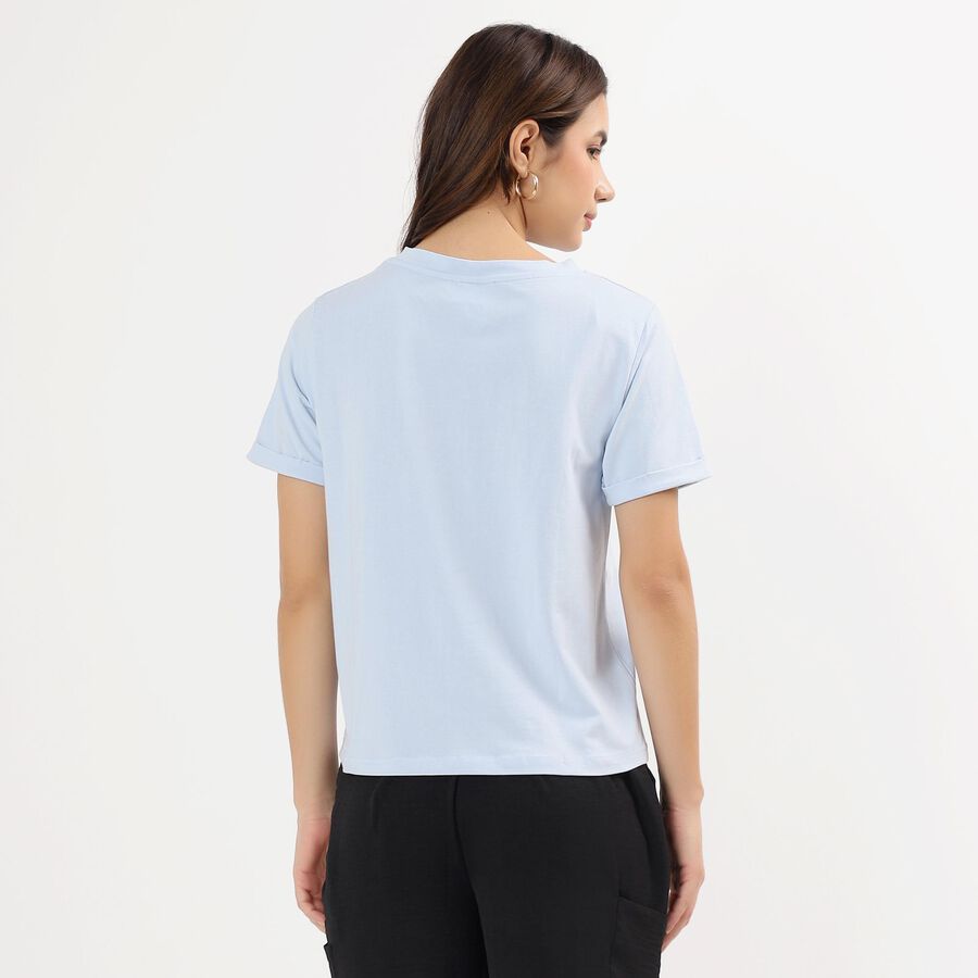 Ladies' Round Neck T-Shirt, Light Blue, large image number null