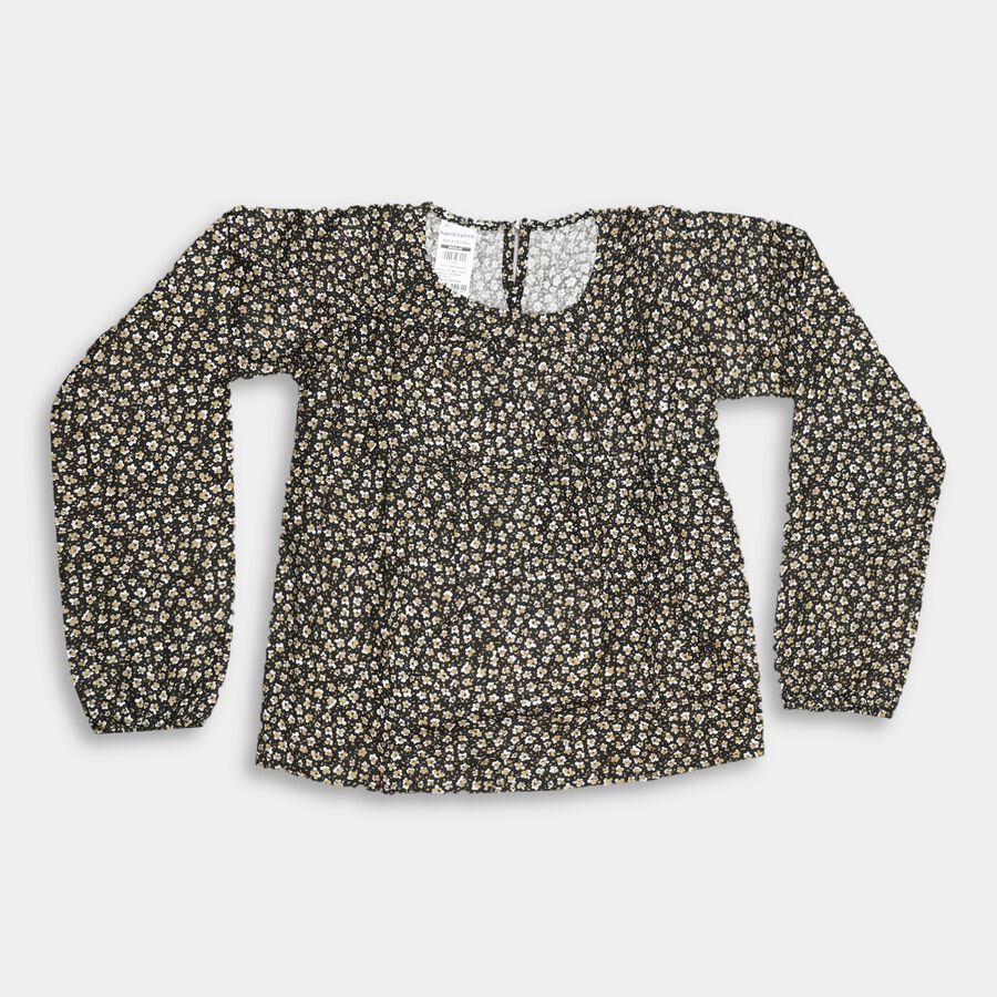 Girls' Blouse, Black, large image number null