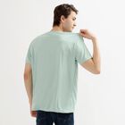 Men's Light Mint Green Round Neck Printed T-Shirt, Aqua, small image number null
