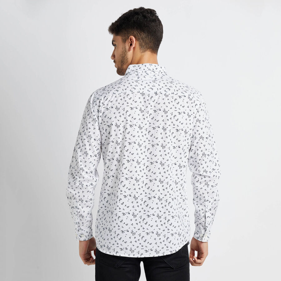 Cotton Printed Casual Shirt, White, large image number null