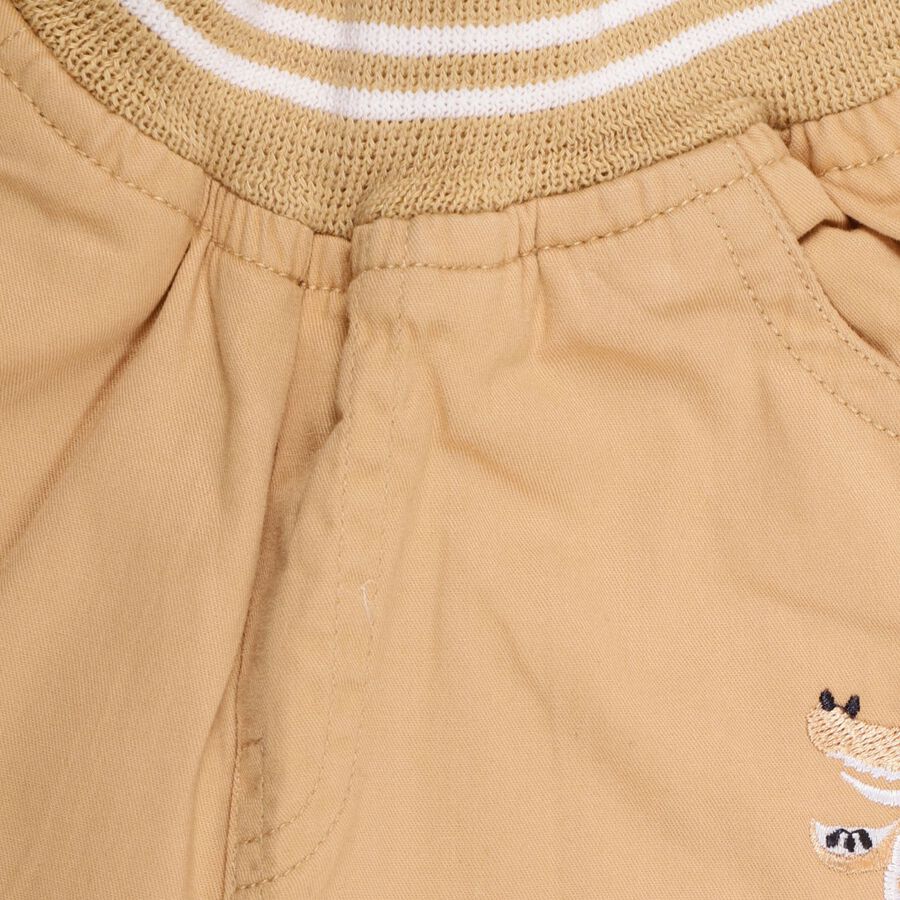 Infants 100% Cotton Cotton Trousers , Khaki, large image number null