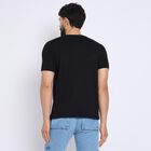 Men's 100% Cotton Round Neck Half Sleeves T-Shirt , काला, small