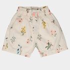 Infants Off White Regular Fit Cotton Printed Half Pant, ऑफ व्हाइट, small