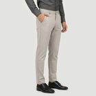 Men's Silver Slim Fit Flat-Front Trousers, सिल्वर, small