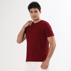 Men's Round Neck Half Sleeves T-Shirt , Maroon, small image number null