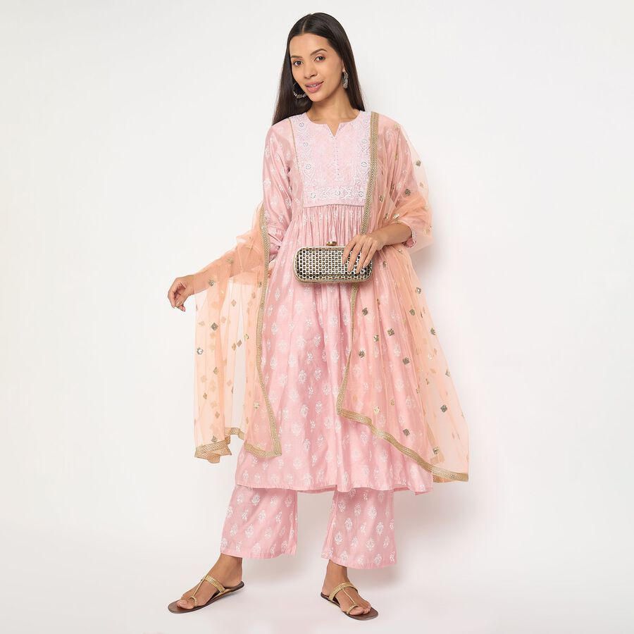 Ladies' Kurta, हल्का गुलाबी, large image number null