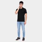Men's Black Polo Neck Polo T-Shirt, Black, small