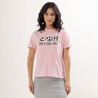 Ladies' Light Pink Round Neck Panda Print T-Shirt, Pink, small image number null
