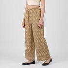 Women's Beige Regular Fit Palazzos, गहरा पीला, small