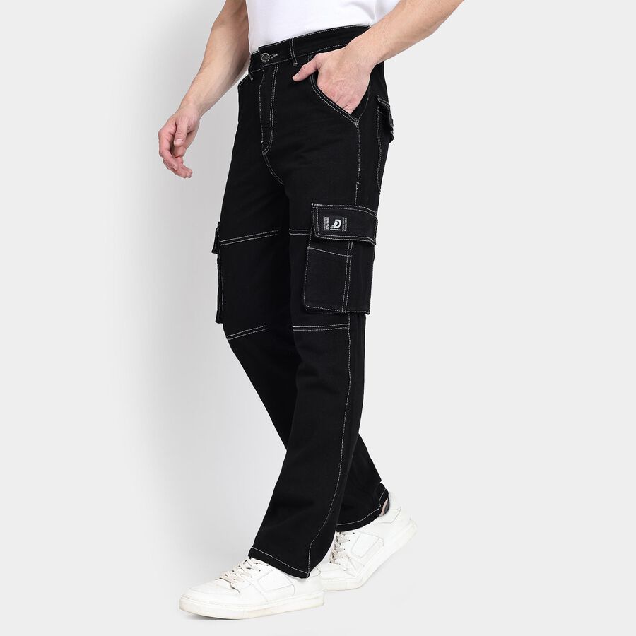 Men's 100% Cotton Skinny Jeans , Black, large image number null