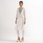 Ladies' 100% Cotton Kurta , Off White, small image number null