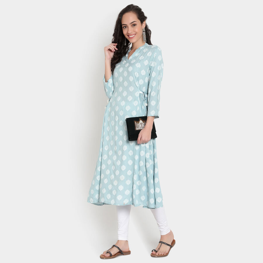 3/4Th Sleeves Straight Kurta, Light Blue, large image number null