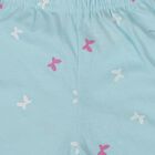 Girls' Light Blue Cotton Blend Shorts, हल्का नीला, small