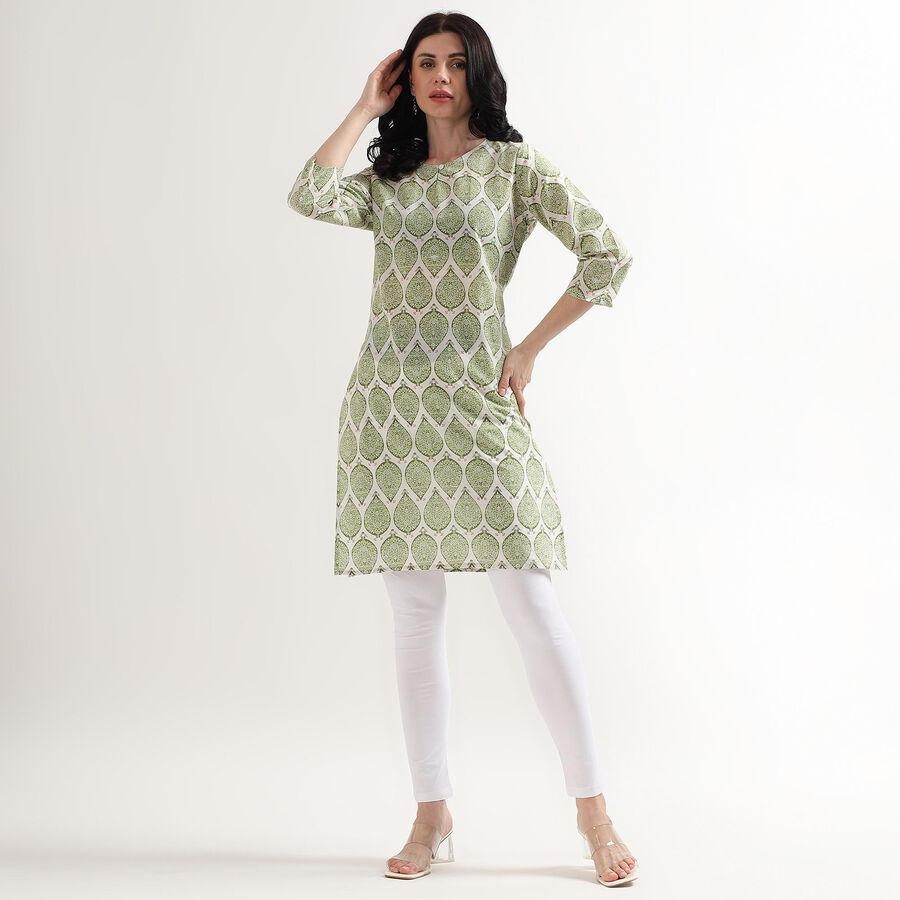 Ladies' 100% Cotton Kurta, Light Green, large image number null