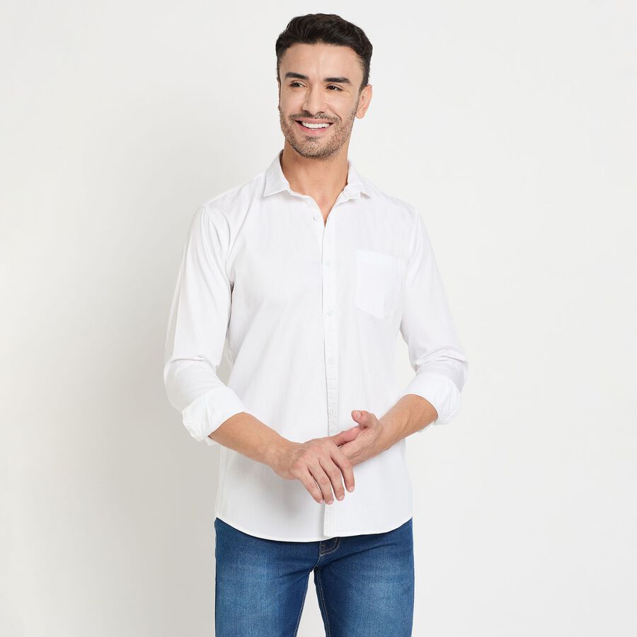 Men's 100% Cotton Casual Shirt, White, large image number null