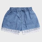 Girls' Shorts, मध्यम नीला, small