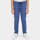 Boys' Blue Straight Fit Drawstring Waist Jeans, Light Blue, small