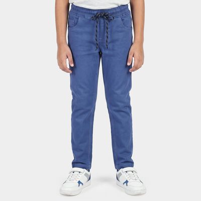 Boys' Blue Straight Fit Drawstring Waist Jeans