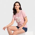 Women's Lilac Round Neck Regular T-Shirt, लाइलेक, small