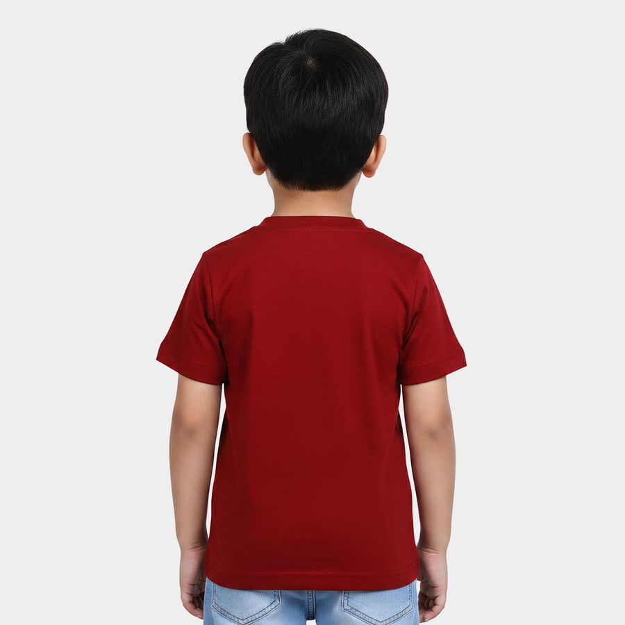 Boys' Half Sleeves T-Shirt, Maroon, large