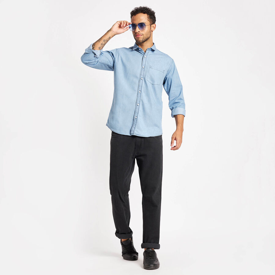 Solid Casual Shirt, Light Blue, large image number null