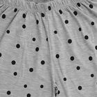 Girls' Light Grey Polka Dot Elastic Waist Capri, Melange Light Grey, small image number null