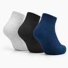 Men's Ankle Length Regular Fit Solid Pack of 3 Socks ( Black, Grey, Blue ), टील ब्लू, small