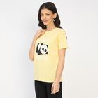 Ladies' Round Neck T-Shirt, पीला, small