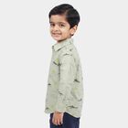 Boys' Light Green Green Cotton Casual Shirt, हल्का हरा, small
