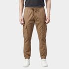 Men's Slim Fit Casual Trousers, Khaki, small