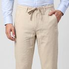 Men's Off White Slim Fit Chino Trousers, Off White, small