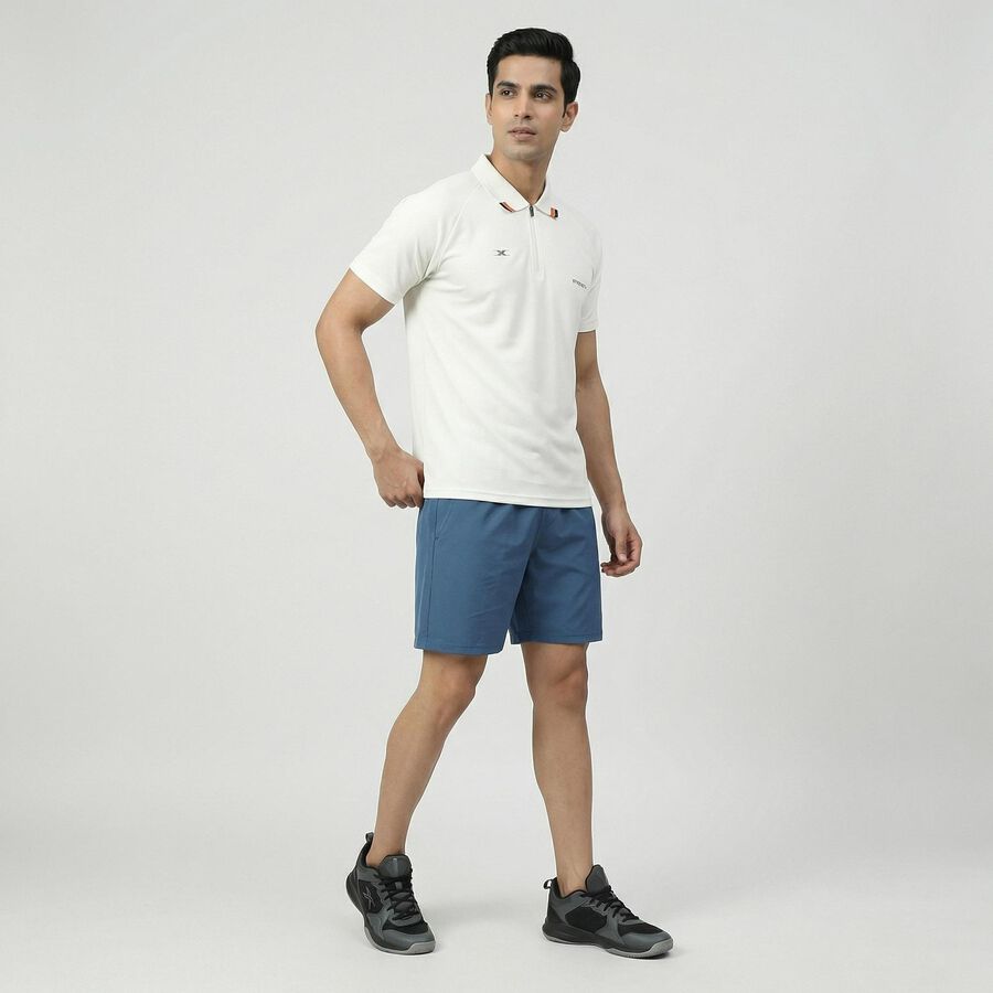 Men White Crew Neck Athleisure T-Shirt, सफ़ेद, large