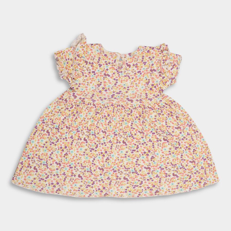Infant Girls' 100% Cotton Frock , ऑफ व्हाइट, large image number null