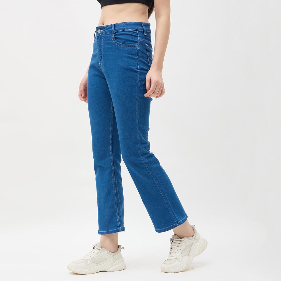 Ladies' Jeans, मध्यम नीला, large