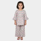 Girls Light Blue Round Neck Co-ord Set Upper and Bottom Set, Light Blue, small