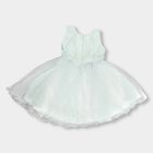 Girls' Soft Mint Green Butterfly Sequin Party Wear Frock, Light Green, small image number null