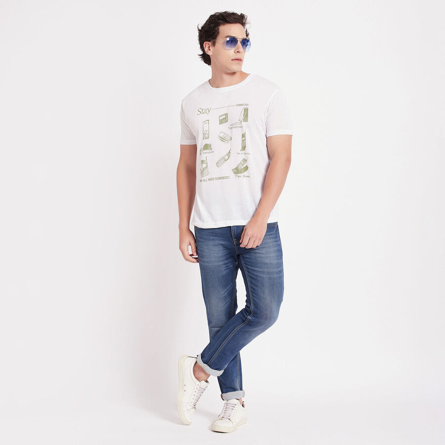 Round Neck T-Shirt, White, large image number null