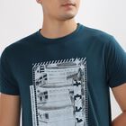 Men's Round Neck Half Sleeves T-Shirt , Teal Blue, small image number null