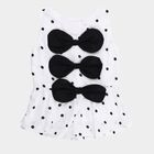Girls' White V-Neck Romantic Polka Dot T-Shirt, White, small