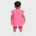 Infants' Bright Pink Cotton Smocked Embroidered Frock with Bloomers, हल्का गुलाबी, small