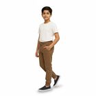 Boys Warm Brown Regular Fit Elastic Waist Jogger Trousers, भूरा, small image number null