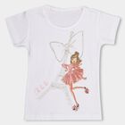 Girls' 100% Cotton T-Shirt , White, small