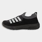 Men's Jet Black Slip-On Casual Sneakers, काला, small