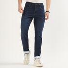 Men's Dark Indigo Blue Straight Fit Classic Jeans, गहरा नीला, small image number null