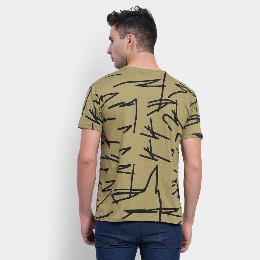 All Over Print Round Neck T-Shirt, Olive, large image number null