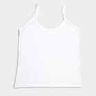 Girls Cotton Solid Vest, White, small image number null