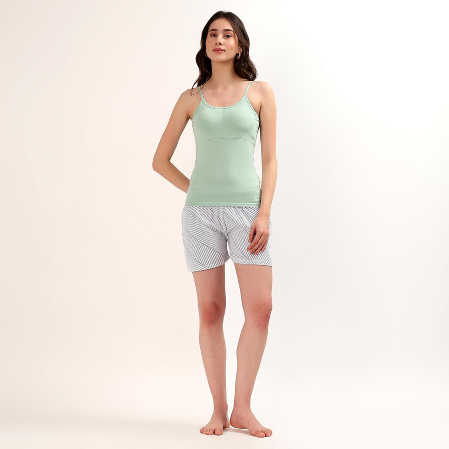 Women's Black Regular Fit Side Stripe Shorts, काला, large