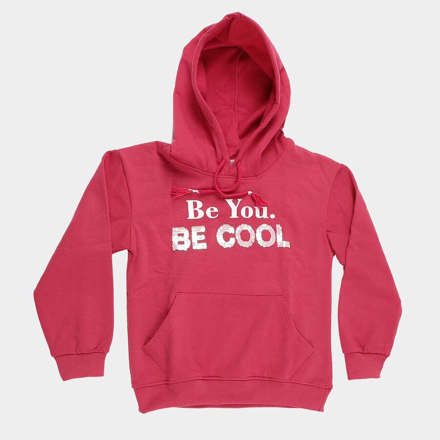 Girls' Sweatshirt, Fuchsia, large image number null