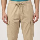 Men's Off White Slim Fit Cargo Trousers, Off White, small
